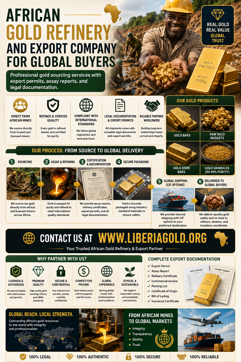 African Gold Refinery and Export Company for Global Buyers