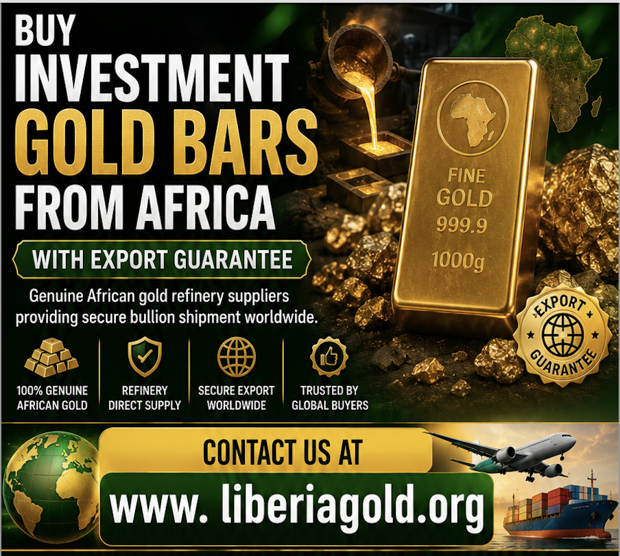 Buy Investment Gold Bars From Africa With Export Guarantee