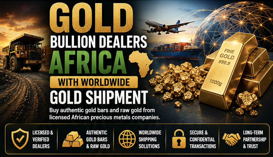 Gold Bullion Dealers Africa With Worldwide Gold Shipment