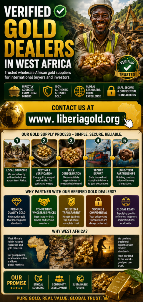 Verified Gold Dealers in West Africa for Bulk Gold Supply